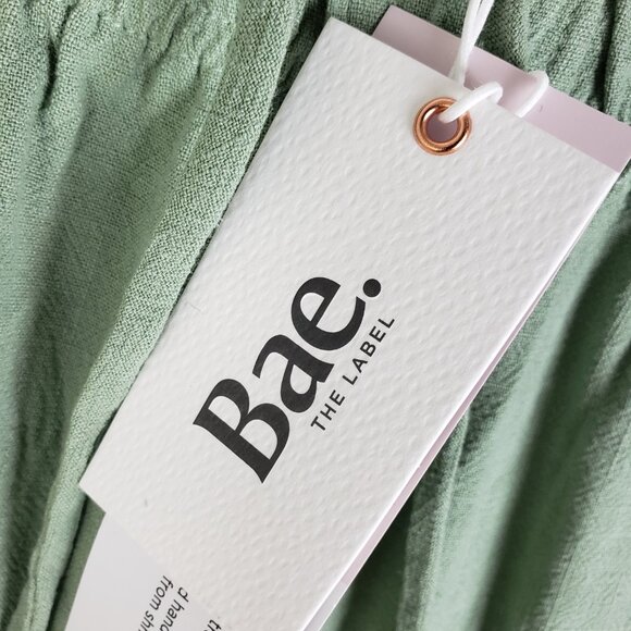 NWT Bae The Label Time and Place Linen Pant Sage size M Split Hem Maternity - Picture 5 of 15